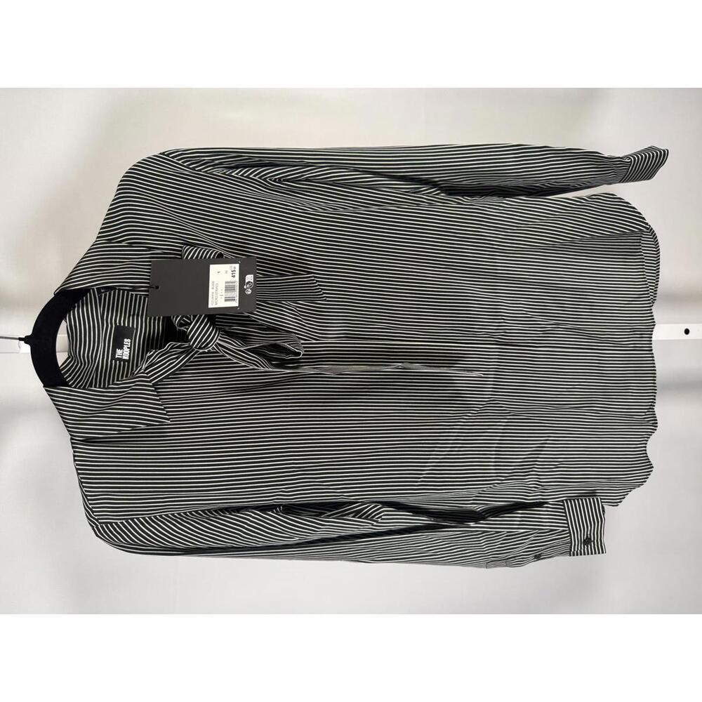 The Kooples Micro Striped 100% Silk Tie-Neck Blouse Size US S / FR 1 $415 NWT - Picture 5 of 11